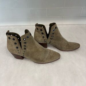 Stylish Olive Suede Ankle Boots
